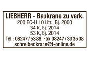 LIEBHERR-Baukrane zu verkaufen